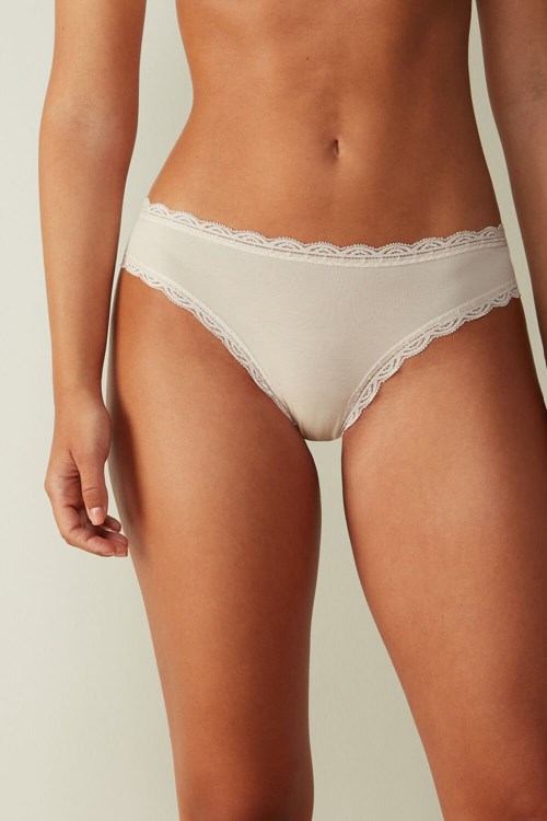 Intimissimi Bavlněné and Krajkové Panties Růžové | 2437685-BN