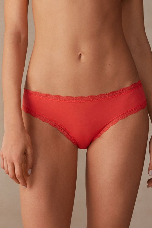 Intimissimi Bavlněné and Krajkové Panties Oranžové | 7986135-SZ