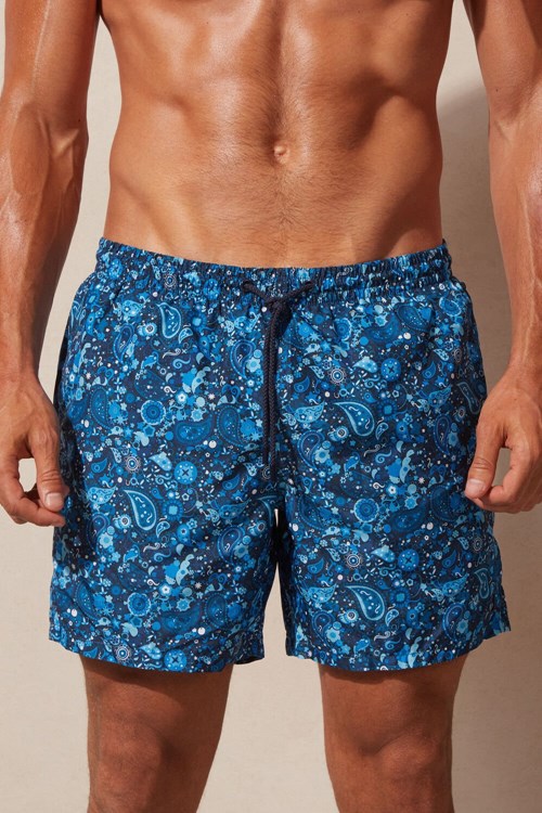 Intimissimi Blue Paisley Print Swim Trunks Blankyt Blankyt | 7301628-RQ