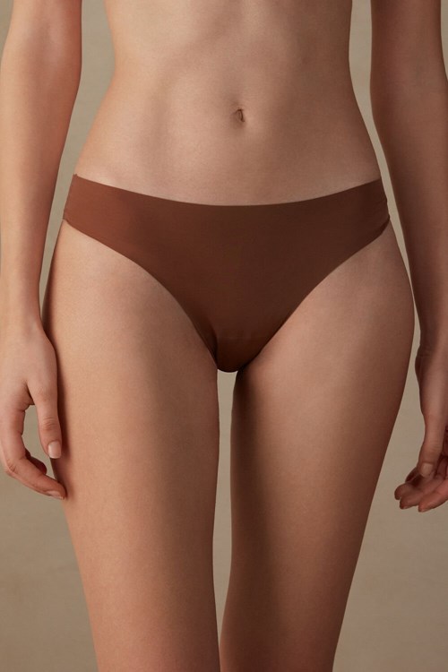 Intimissimi Brazilian Panties in Seamless Ultra Light Microfiber Tmavě Béžový | 3158796-WR