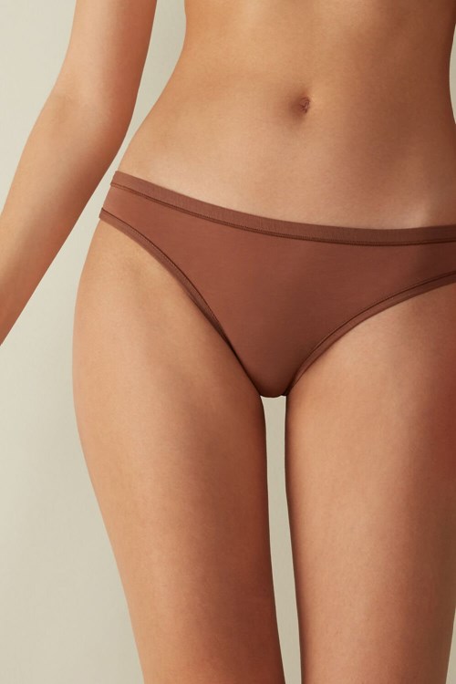 Intimissimi Brazilian Panties in Ultralight Supima® Bavlněné Tmavě Béžový | 2673408-LJ