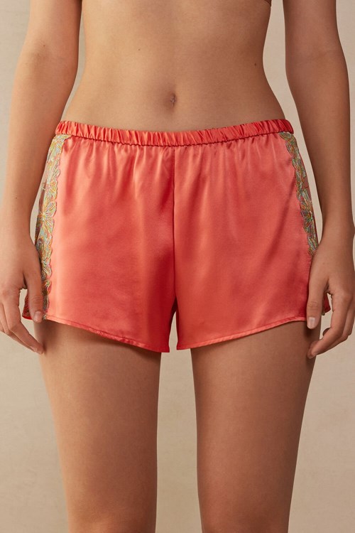 Intimissimi Candy Colors Silk Shorts Oranžové Koralove Červené | 7649508-ZD