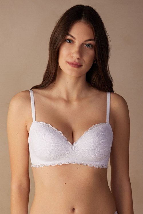 Intimissimi Claudia Balconette Bra in Krajkové Bílé Bílé | 1840796-HA