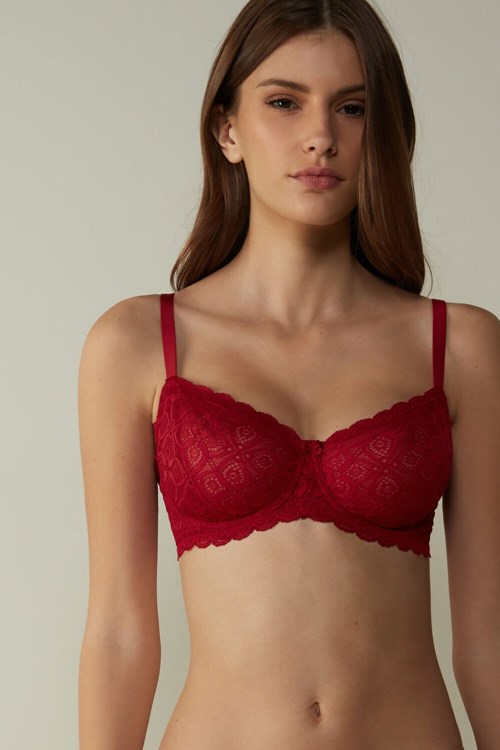 Intimissimi Daniela Balconette Bra in Krajkové Červené Červené | 0962184-GM