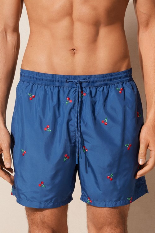 Intimissimi Embroidered Cherry Swim Trunks Blankyt Blankyt | 7523084-KP