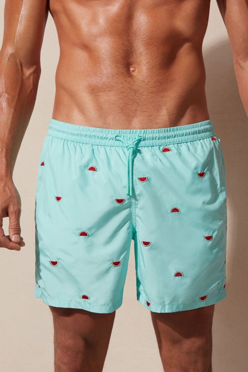 Intimissimi Embroidered Watermelon Swim Trunks Zelene | 1379504-YH