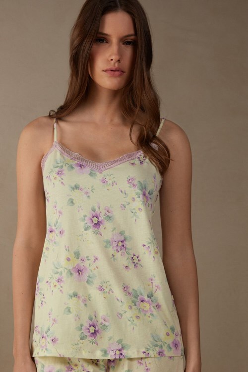 Intimissimi Flower Power Top in Supima® Ultrafresh Bavlněné Žluté Žluté | 4805273-NB