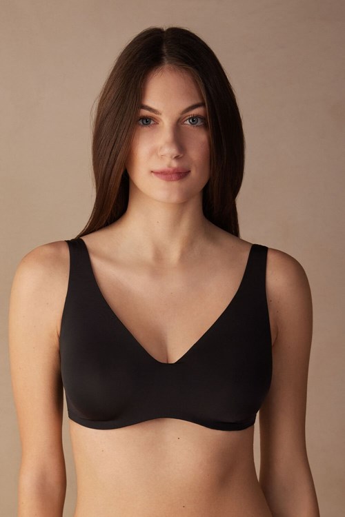 Intimissimi Greta Balconette Bra in Ultralight Microfiber Černé Černé | 3604915-JD