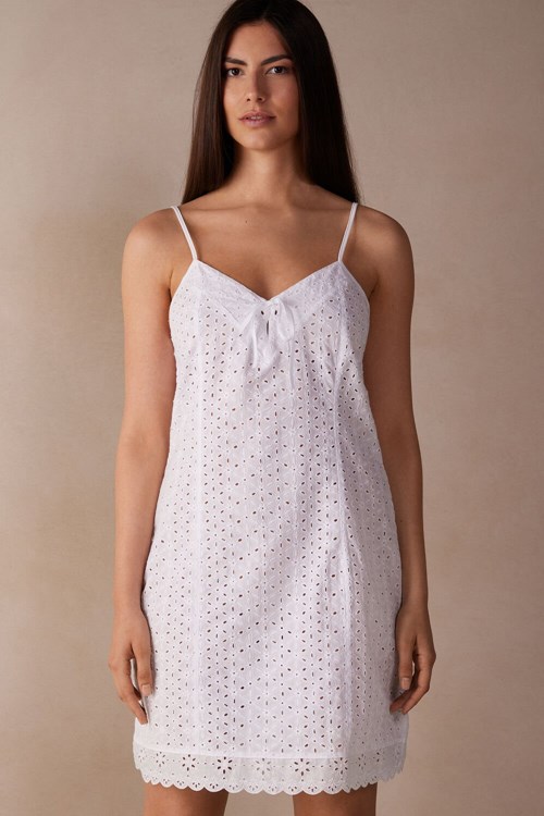 Intimissimi Hello Sunshine Sangallo Krajkové Chemise Bílé Bílé | 4681935-XF