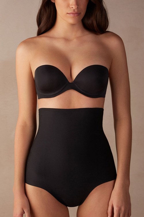 Intimissimi High Pasem Shaping Hipster in Seamless Microfiber Černé Černé | 6384592-LF