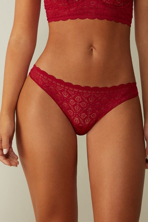 Intimissimi Krajkové and Microfiber Brazilian Červené Červené | 5096783-OR