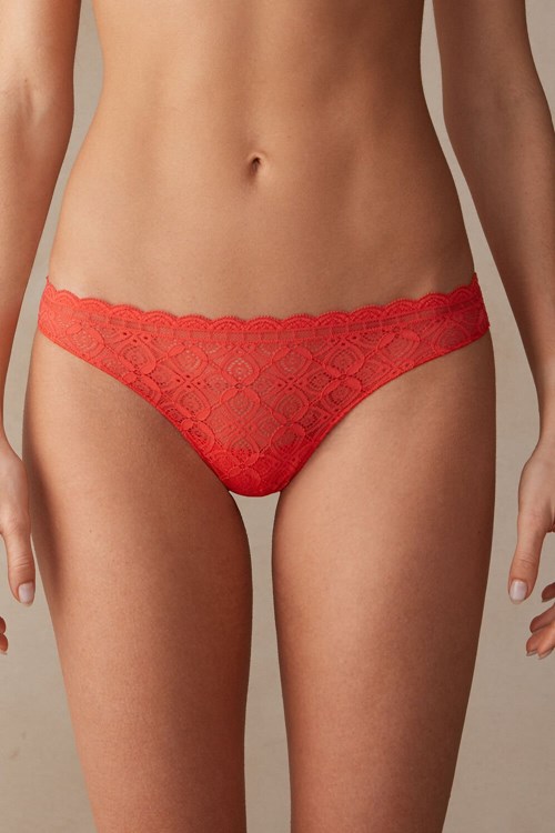 Intimissimi Krajkové and Microfiber Brazilian Oranžové | 5318947-XG