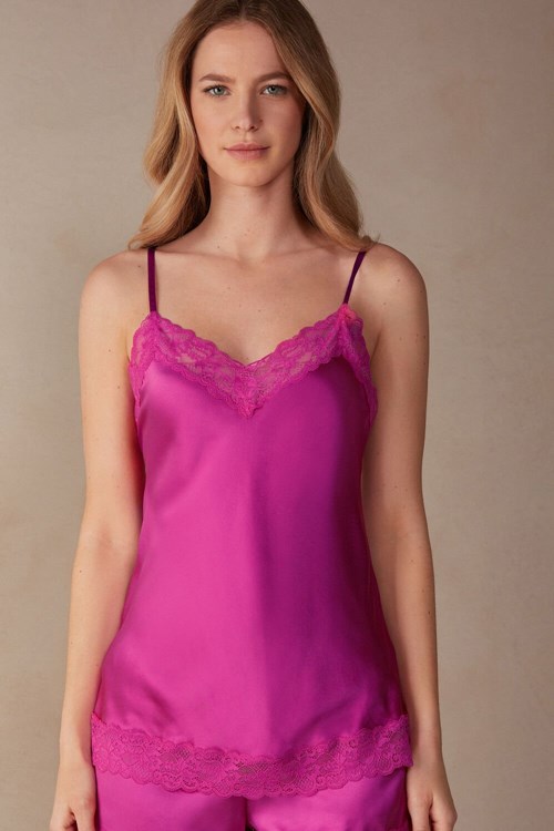 Intimissimi Krajkové and Silk Top Růžové Růžové | 3068425-HA