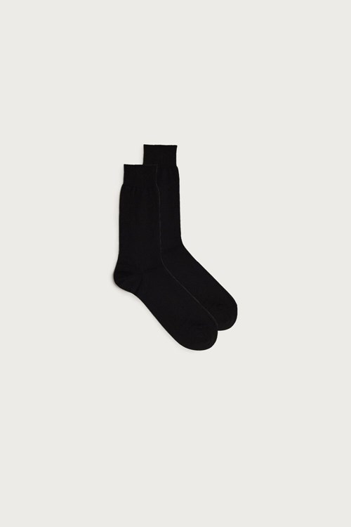 Intimissimi Krátké Chashmere-Silk-Bavlněné Socks Černé Černé | 8531204-MS