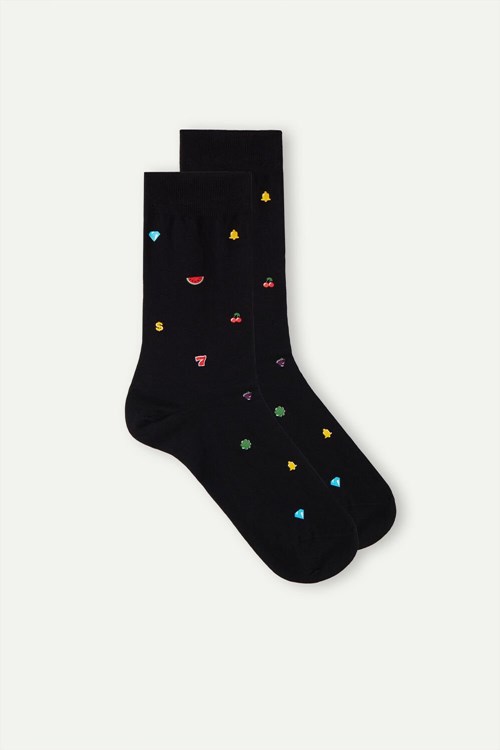 Intimissimi Krátké Socks in Patterned Bavlněné Černé Černé | 0218567-VQ