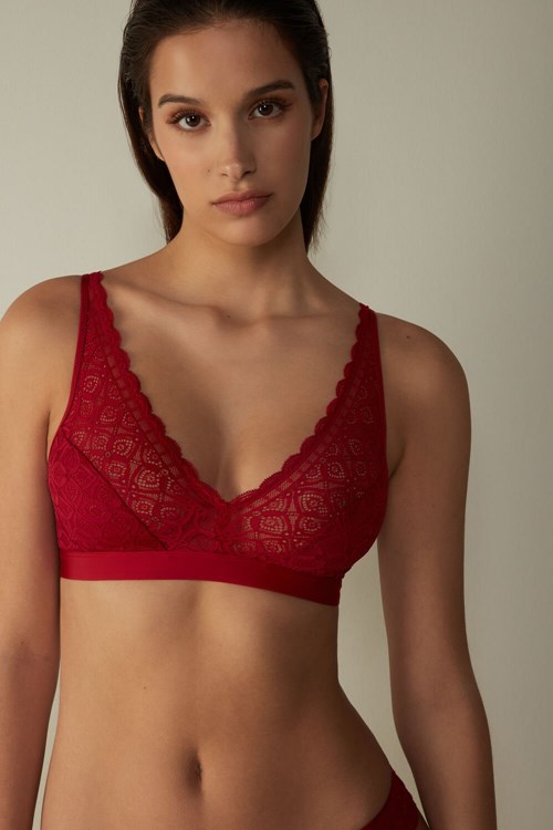 Intimissimi Lara Triangle Bra in Krajkové Červené Červené | 1936708-HA