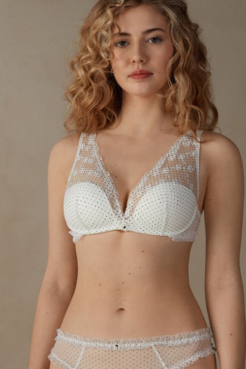 Intimissimi Little Pleasures Giorgia Balconette Bra Bílé Černé | 1798305-ED