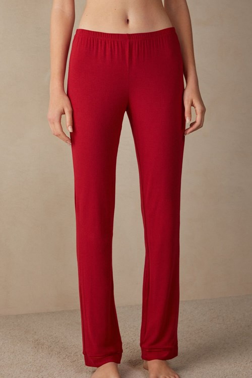 Intimissimi Long Micromodal Trousers Červené Červené | 3859204-SO