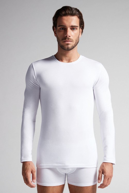 Intimissimi Long-Sleeve Modal-Cashmere Top Bílé Bílé | 8352174-SY