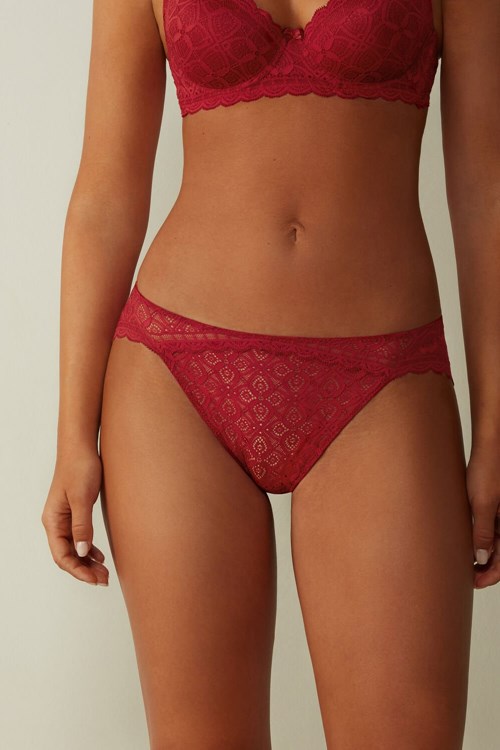 Intimissimi Low Rise Krajkové Panties Červené Červené | 7984620-TB