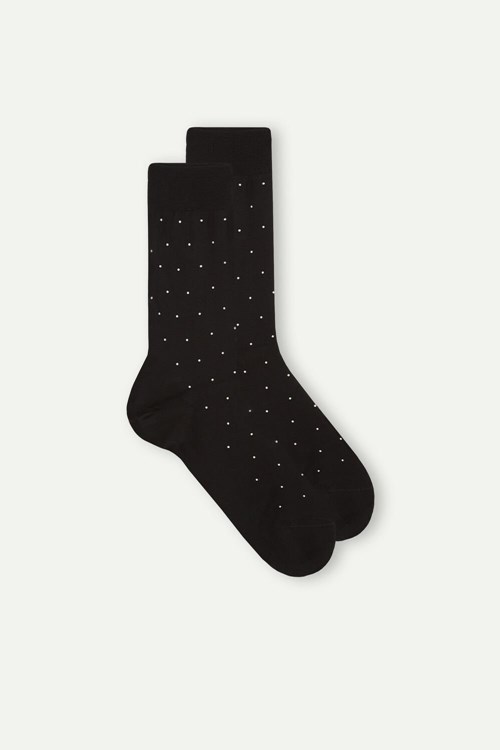 Intimissimi Men’s Krátké Socks in Patterned Lisle Bavlněné Černé Černé | 2187365-XC