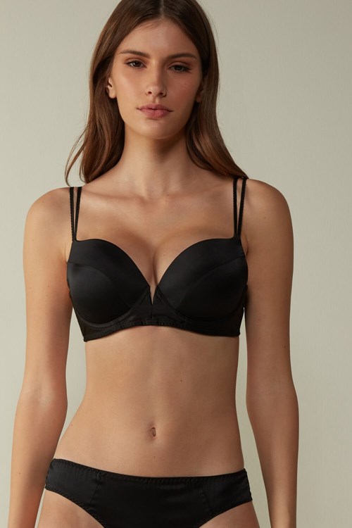 Intimissimi Mia Silk Super Push-Up Bra Černé Černé | 3851290-OM