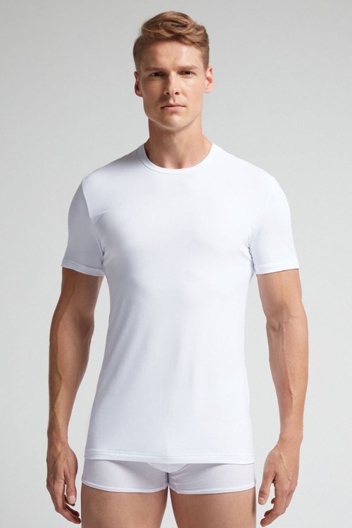 Intimissimi Microfiber T-shirt Bílé Bílé | 8730256-OR