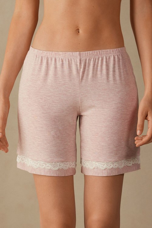 Intimissimi Modal Shorts with Krajkové Details Růžové Světle Růžové | 7429586-TW