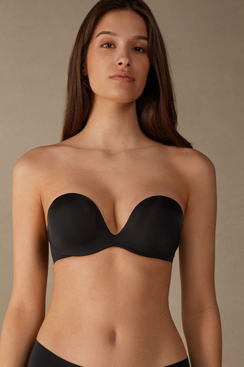 Intimissimi Monica Bandeau Bra in Ultralight Microfiber Černé Černé | 4708619-WP