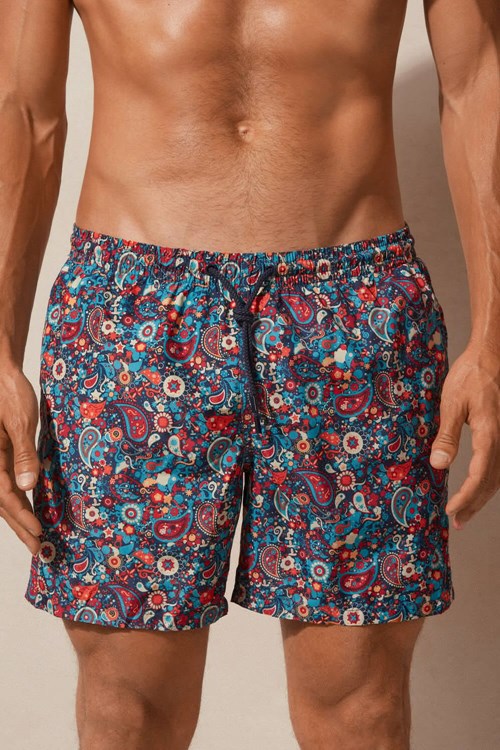 Intimissimi Orange Paisley Print Swim Trunks Viacfarebný Oranžové | 2354790-GU