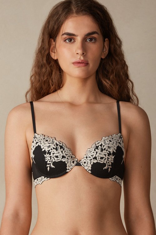 Intimissimi Pretty Flowers Bellissima Push-up Bra Viacfarebný Černé | 6079483-EW