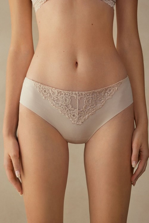 Intimissimi Pretty Flowers Seamless Bavlněné Panties Růžové | 8925647-XP