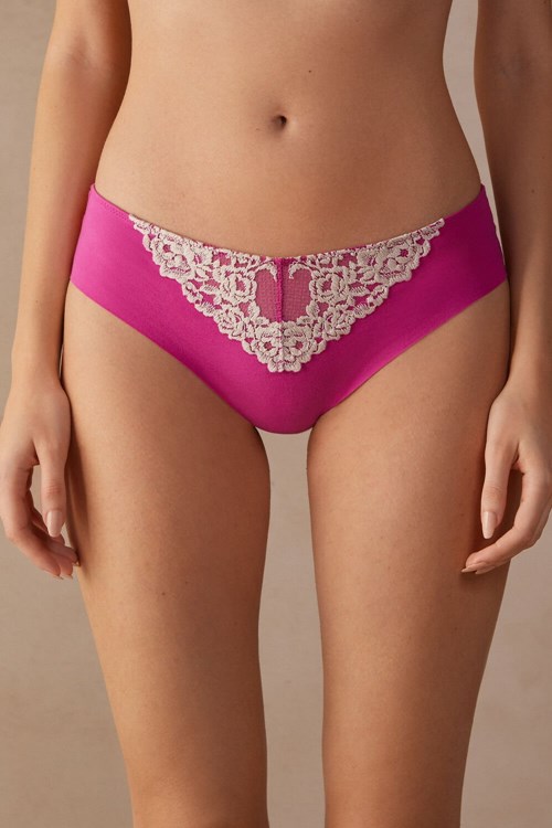 Intimissimi Pretty Flowers Seamless Bavlněné Panties Růžové Růžové | 9417632-FQ