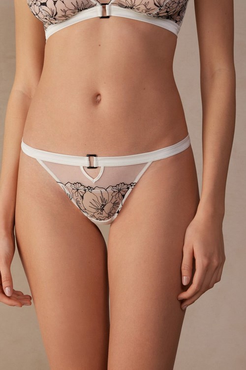 Intimissimi Pure Joy Brazilian Bílé Černé | 8349512-BF