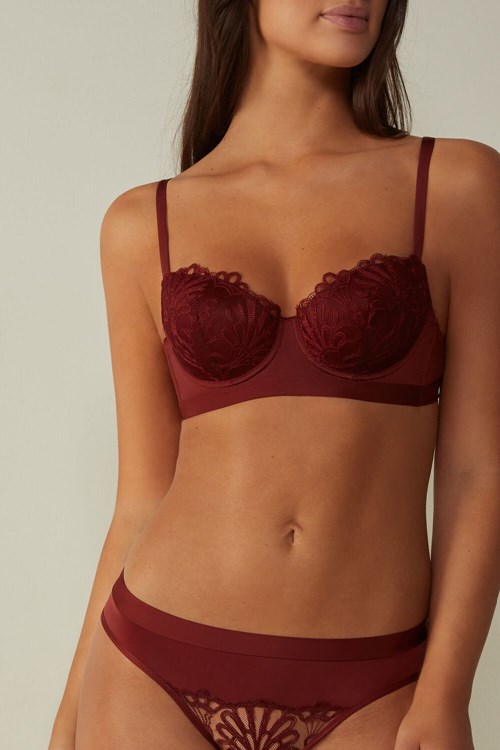 Intimissimi Romantic Life Sofia Balconette Bra Červené Tmavě Červené | 1294658-JN