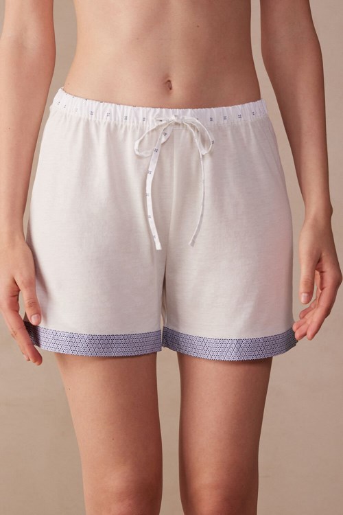 Intimissimi Santorini View Ultrafresh Supima® Bavlněné Shorts Bílé | 7530148-KG