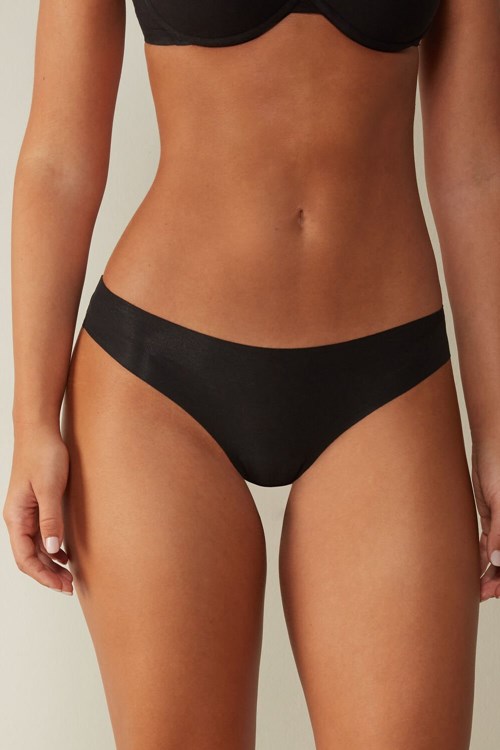 Intimissimi Seamless Supima® Bavlněné Brazilian Panties Černé | 3410687-RI