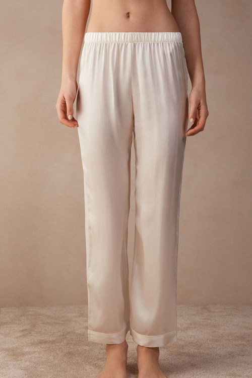 Intimissimi Silk Satin Pajama Pants Bílé | 6245087-EZ