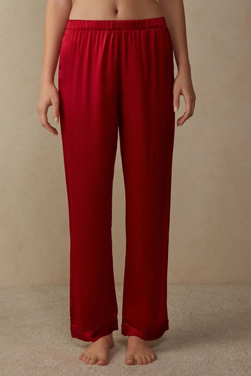 Intimissimi Silk Satin Pajama Pants Červené Červené | 3520917-NA