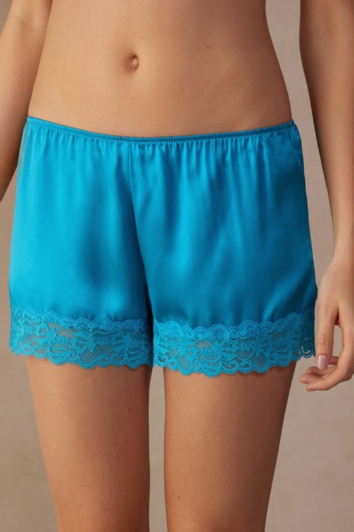 Intimissimi Silk Shorts Blankyt Tyrkysové | 5037169-SN