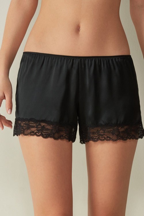 Intimissimi Silk Shorts Černé Černé | 2345810-TP