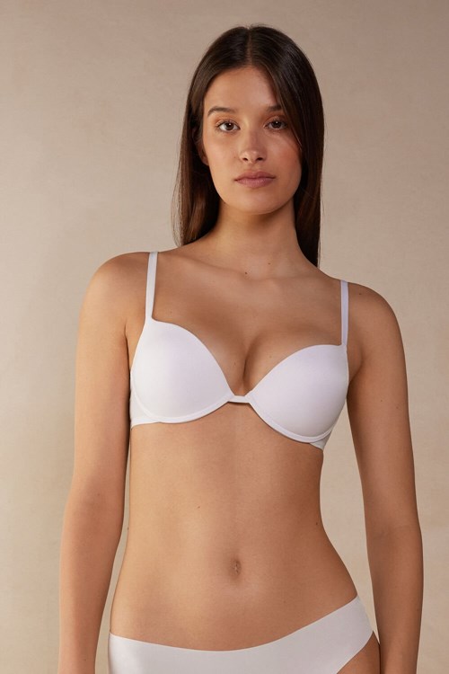 Intimissimi Simona Super Push-up Bra in Ultralight Microfiber Bílé Bílé | 9678102-UF