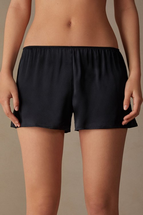 Intimissimi Smooth Silk-Satin Shorts Černé Černé | 7982560-YG