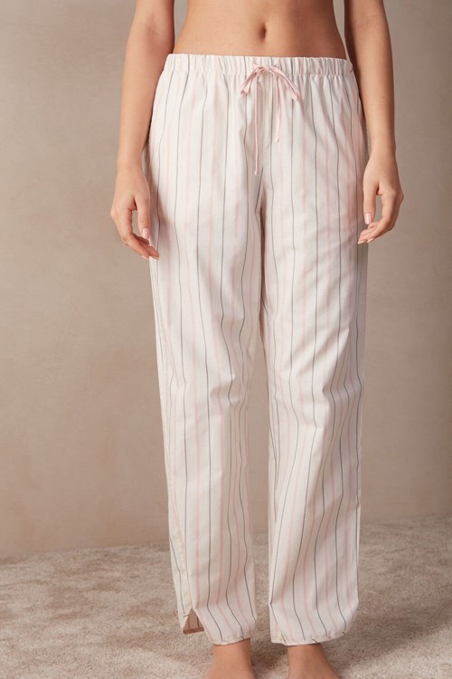 Intimissimi Soft Spring Full Length Bavlněné Cloth Pants Bílé Béžový Růžové | 3468201-MU