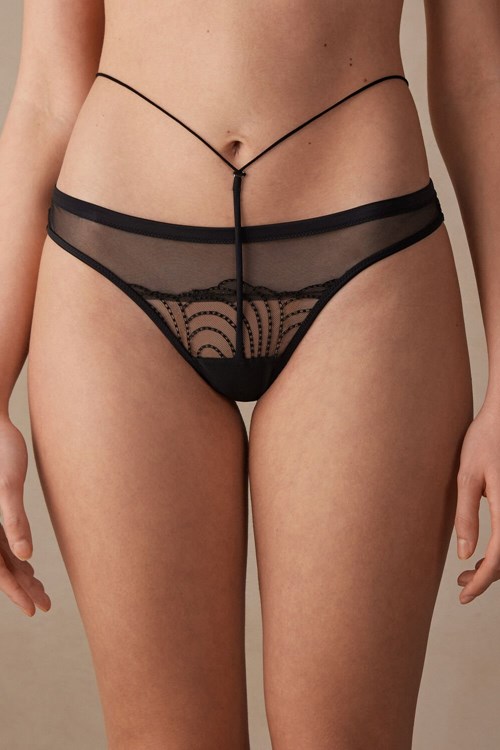 Intimissimi Steal the Show High Rise Brazilian Černé Černé | 4271695-HW