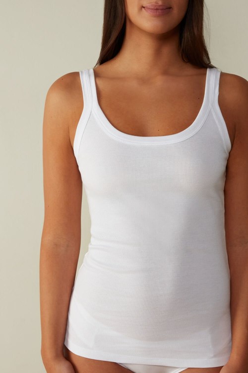 Intimissimi Tank Top in Supima® Bavlněné Bílé | 3156704-ZE