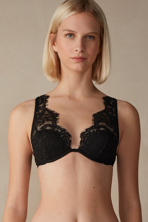 Intimissimi Time to Shine Elena Balconette Bra Černé Černé | 4586039-QF