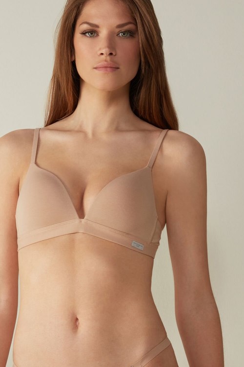 Intimissimi Tiziana Triangle Bra in Bavlněné Béžový | 6825017-MZ