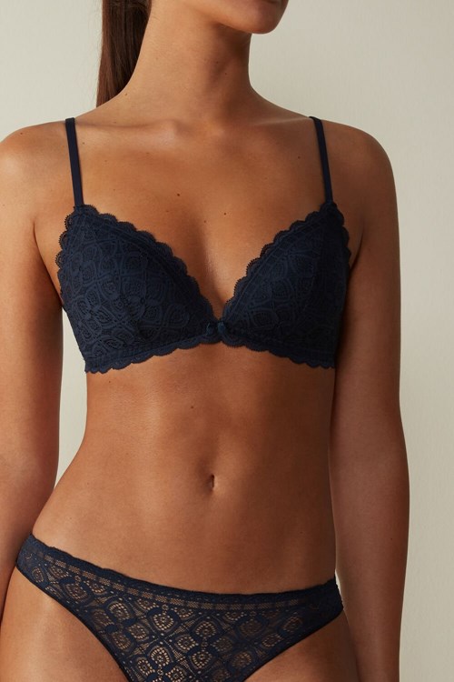 Intimissimi Tiziana Triangle Bra in Krajkové Blankyt Blankyt | 2678041-JU