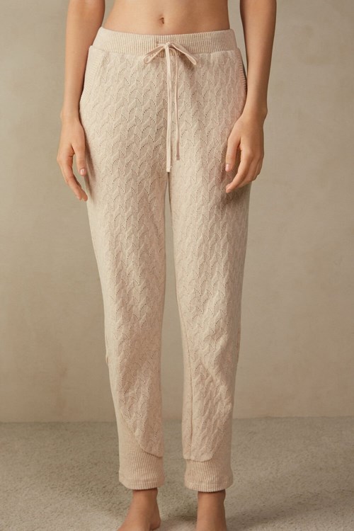 Intimissimi Zimní Braid Full Length Cuffed Pants Béžový | 4708521-HU